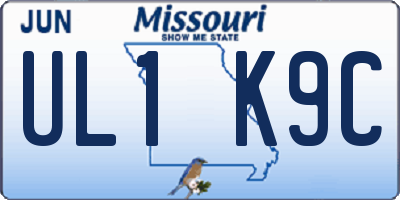 MO license plate UL1K9C