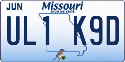 MO license plate UL1K9D
