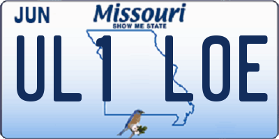 MO license plate UL1L0E
