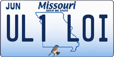 MO license plate UL1L0I