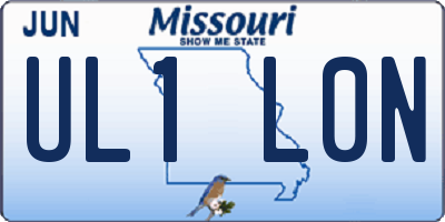 MO license plate UL1L0N