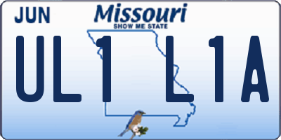 MO license plate UL1L1A