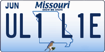 MO license plate UL1L1E