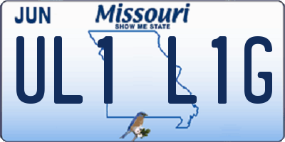 MO license plate UL1L1G