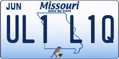 MO license plate UL1L1Q