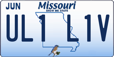 MO license plate UL1L1V
