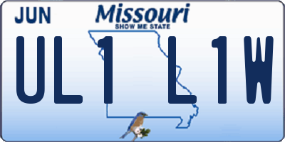 MO license plate UL1L1W
