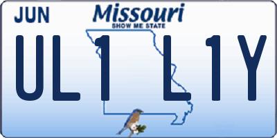MO license plate UL1L1Y