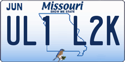 MO license plate UL1L2K