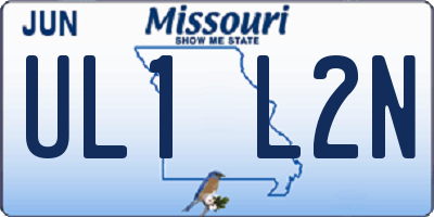 MO license plate UL1L2N