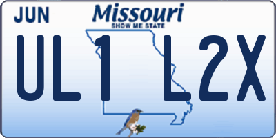 MO license plate UL1L2X