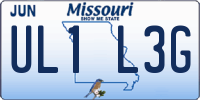 MO license plate UL1L3G
