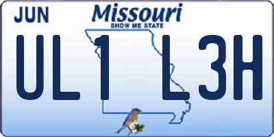 MO license plate UL1L3H
