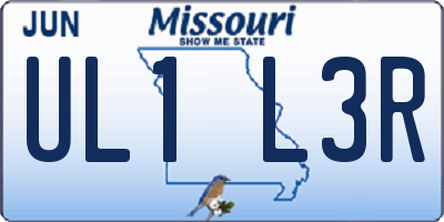 MO license plate UL1L3R