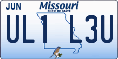 MO license plate UL1L3U