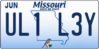 MO license plate UL1L3Y