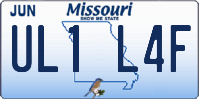 MO license plate UL1L4F