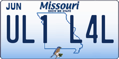 MO license plate UL1L4L