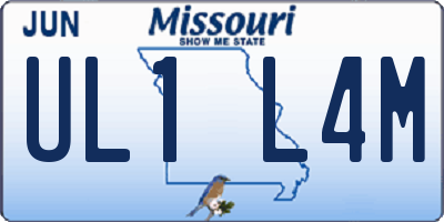 MO license plate UL1L4M