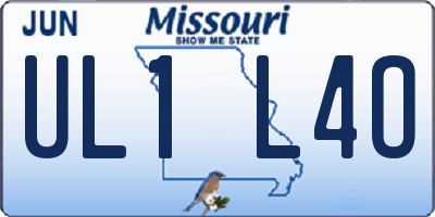 MO license plate UL1L4O
