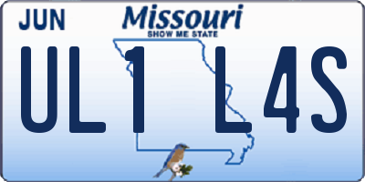 MO license plate UL1L4S
