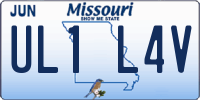 MO license plate UL1L4V