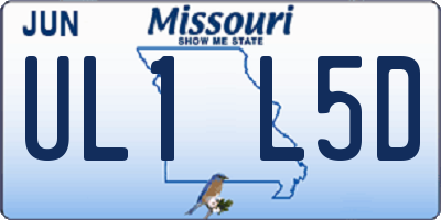 MO license plate UL1L5D