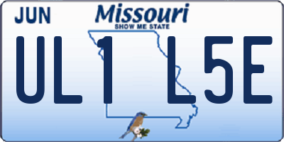 MO license plate UL1L5E
