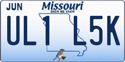 MO license plate UL1L5K