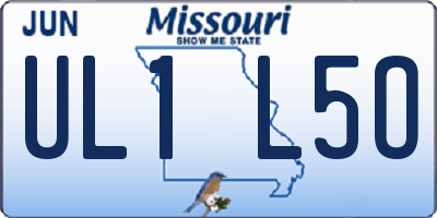 MO license plate UL1L5O