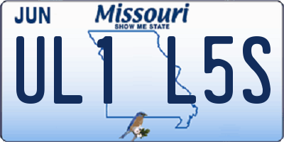 MO license plate UL1L5S