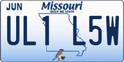 MO license plate UL1L5W
