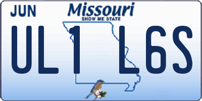 MO license plate UL1L6S