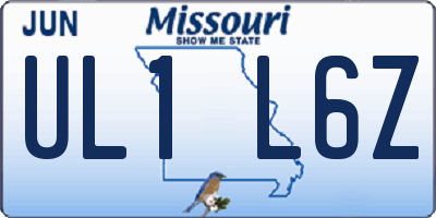 MO license plate UL1L6Z