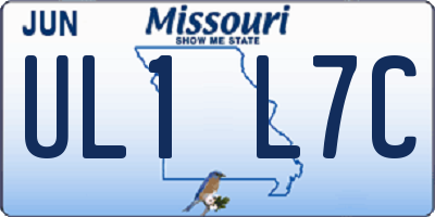 MO license plate UL1L7C