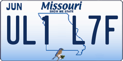 MO license plate UL1L7F