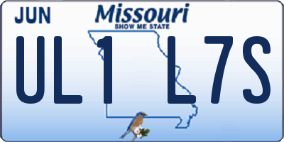 MO license plate UL1L7S