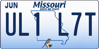 MO license plate UL1L7T