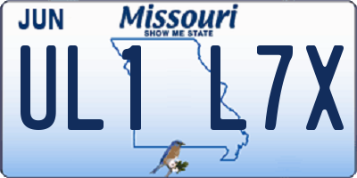 MO license plate UL1L7X