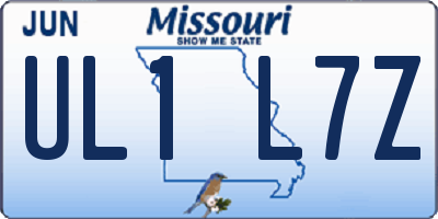 MO license plate UL1L7Z