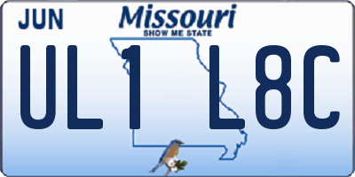 MO license plate UL1L8C