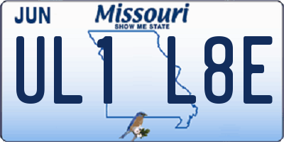 MO license plate UL1L8E