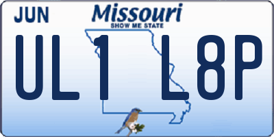MO license plate UL1L8P