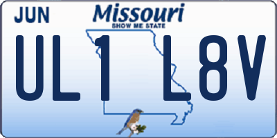 MO license plate UL1L8V