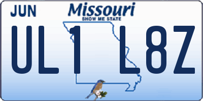 MO license plate UL1L8Z