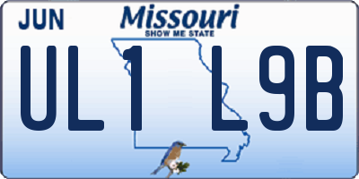 MO license plate UL1L9B