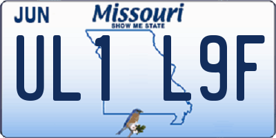 MO license plate UL1L9F