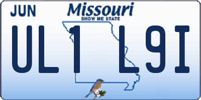 MO license plate UL1L9I