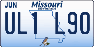 MO license plate UL1L9O
