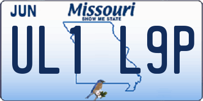 MO license plate UL1L9P